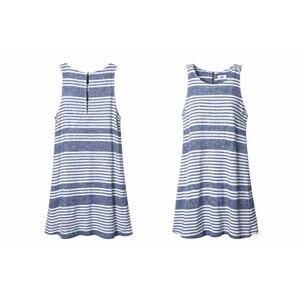 Old Navy Women's Blue & White Striped Linen Blend Tank Dress Size L Summer